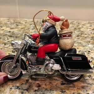 Motorcycle Santa ornament